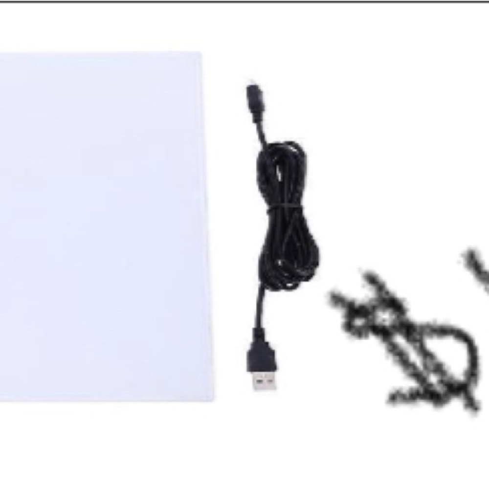 A5 light board for diamond painting with power cord/charger; clips and stand